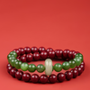 Snake zodiac Year jade double-ring bracelet